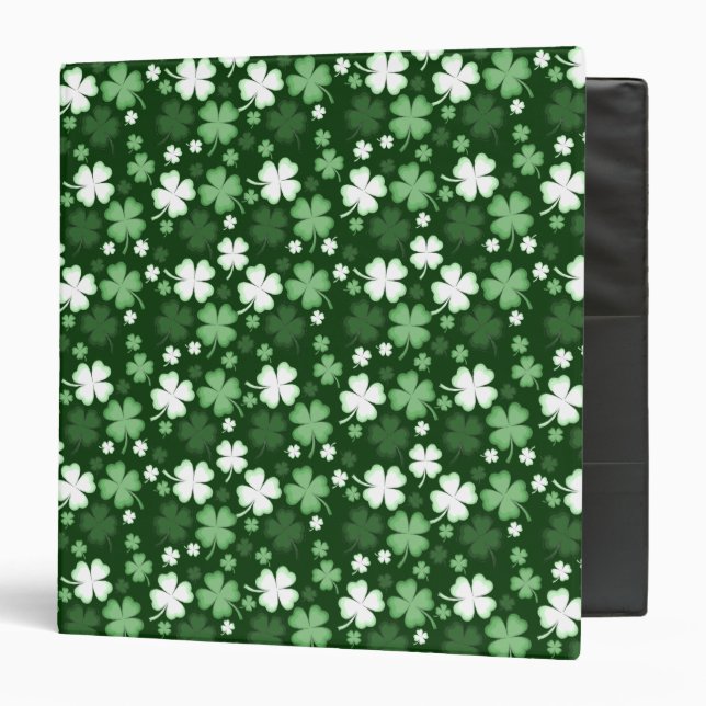 Green Shamrock, St. Patrick's Day 3 Ring Binder (Front/Inside)