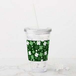 Green Shamrock, St. Patrick's Day Acrylic Tumbler