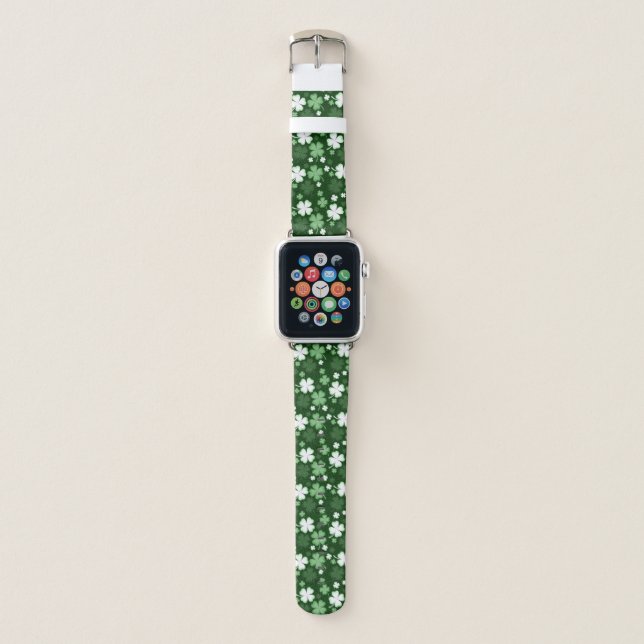 Green Shamrock, St. Patrick's Day Apple Watch Band (Front)