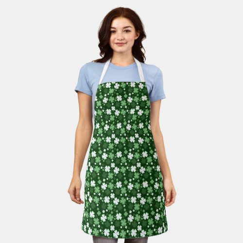 Green Shamrock St Patricks Day Apron