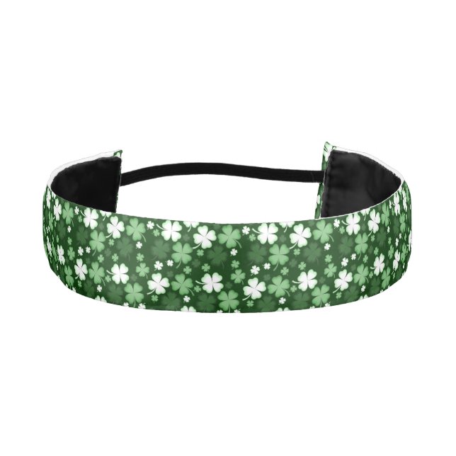 Green Shamrock, St. Patrick's Day Athletic Headband (Front)