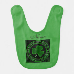 green Shamrock St Patrick's Day Baby Bib