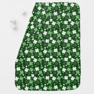 Green Shamrock, St. Patrick's Day Baby Blanket