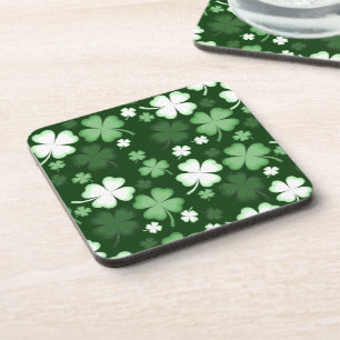 Green Shamrock, St. Patrick's Day Beverage Coaster