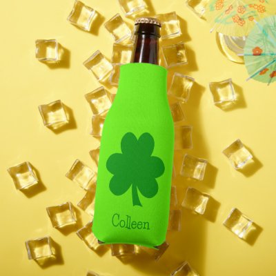 Green Shamrock St Patrick's Day Bottle Cooler