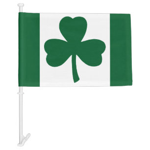Green Shamrock St Patrick's Day Car Flag
