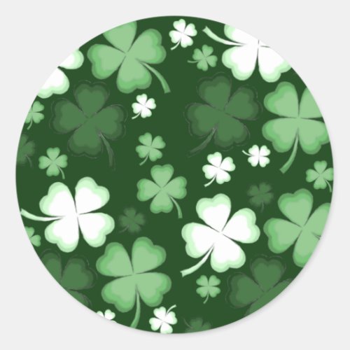 Green Shamrock St Patricks Day Classic Round Sticker