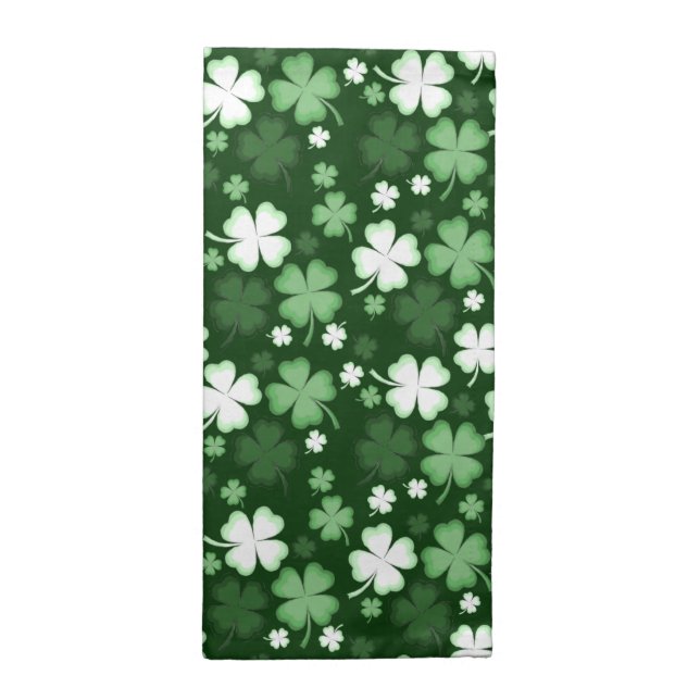 Green Shamrock, St. Patrick's Day Cloth Napkin (Half Fold)