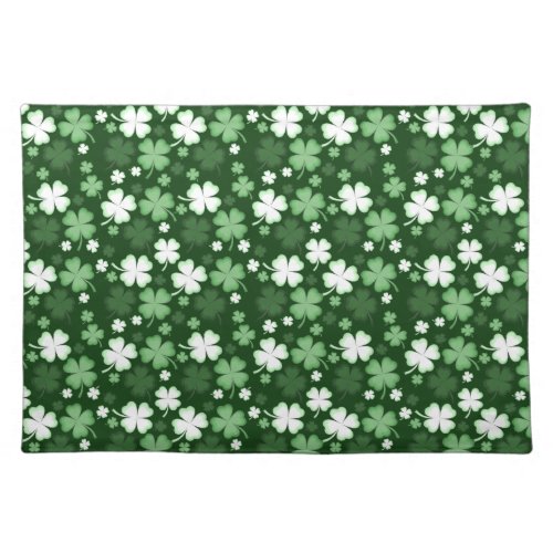 Green Shamrock St Patricks Day Cloth Placemat