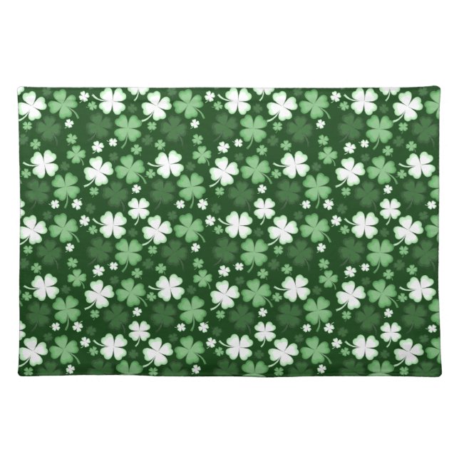 Green Shamrock, St. Patrick's Day Cloth Placemat (Front)