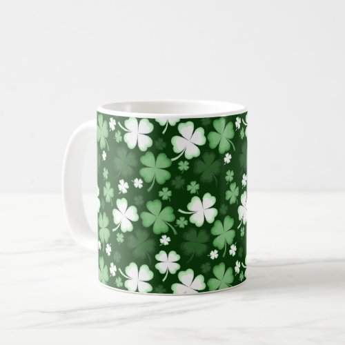 Green Shamrock St Patricks Day Coffee Mug