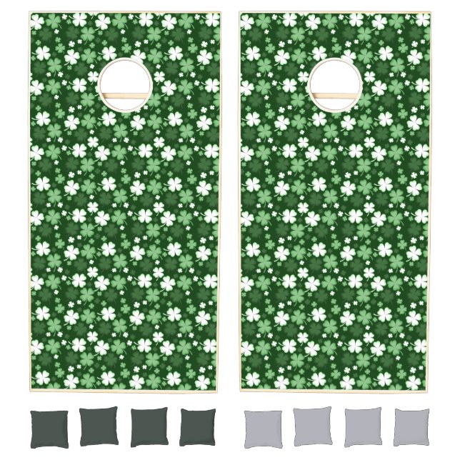 Green Shamrock, St. Patrick's Day Cornhole Set (Set)