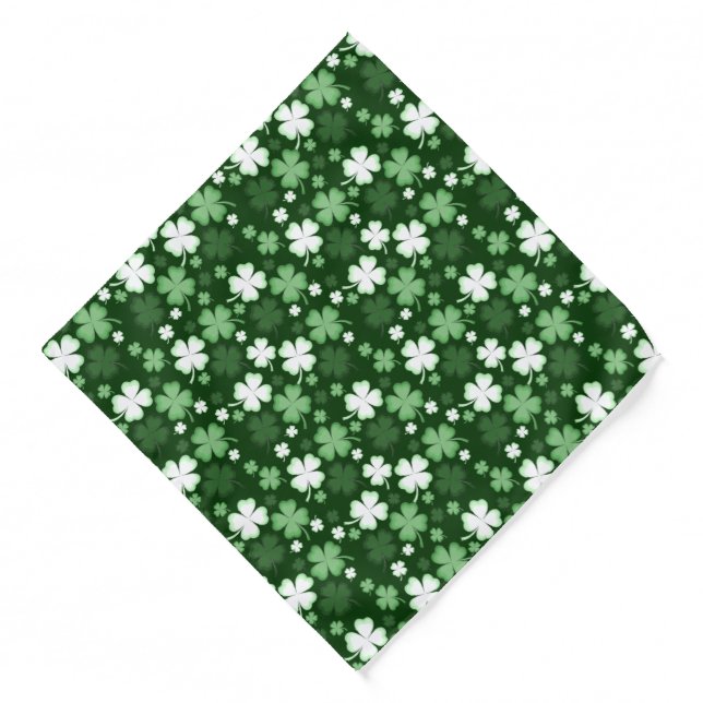Green Shamrock, St. Patrick's Day Dog Bandana (Front)