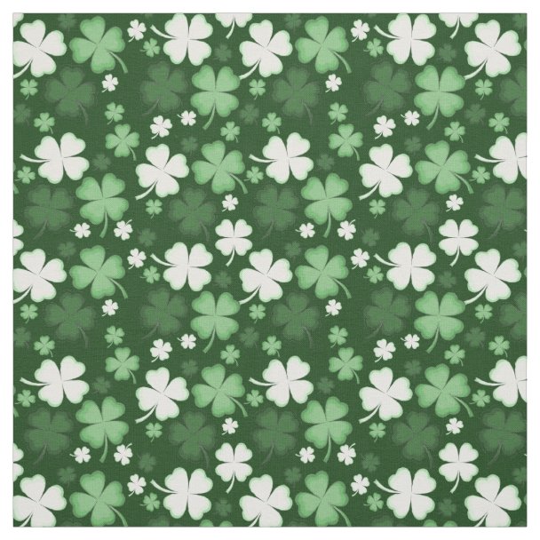St Patrick S Day Shamrock Pattern Fabric Zazzle