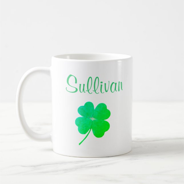Green Shamrock St. Patricks Day Irish Mug (Left)