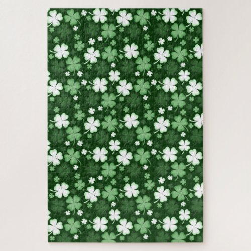 Green Shamrock St Patricks Day Jigsaw Puzzle
