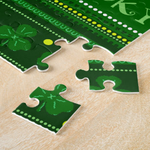 Green Shamrock   St. Patricks Day Jigsaw Puzzle