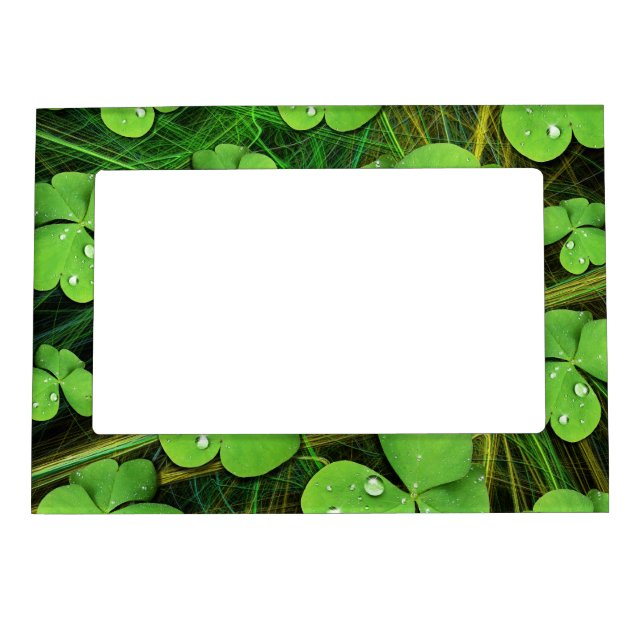 Green Shamrock St Patrick's Day Magnetic Frame (Front)