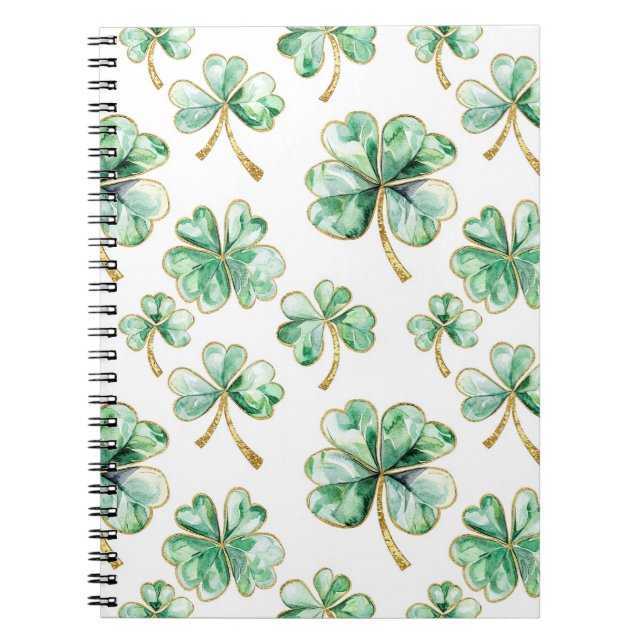 Green Shamrock St. Patrick's Day Notebook (Front)