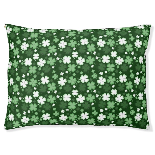Green Shamrock, St. Patrick's Day Pet Bed (Front)