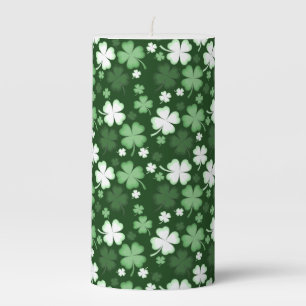 Green Shamrock, St. Patrick's Day Pillar Candle