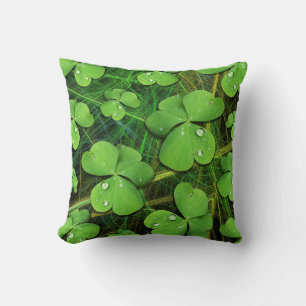 Green Shamrock St Patrick's Day pillow