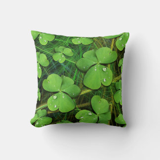 Green Shamrock St Patrick's Day pillow