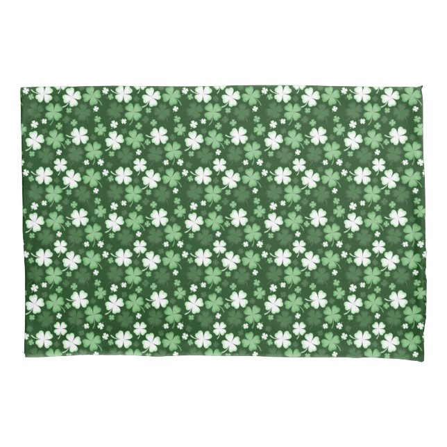 Green Shamrock, St. Patrick's Day Pillow Case (Front)