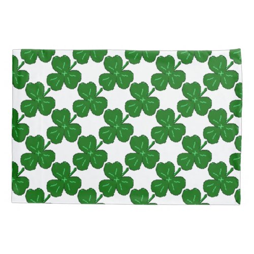 Green Shamrock  St Patricks Day Pillow Case