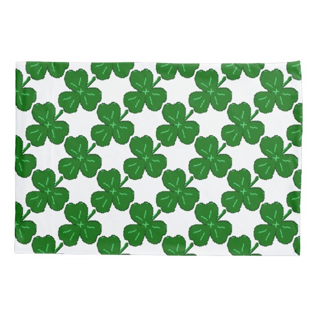 Green Shamrock | St. Patricks Day Pillow Case (Back)