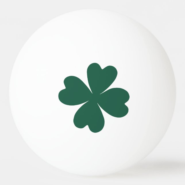 Green shamrock St Patricks Day Ping-Pong Ball (Front)