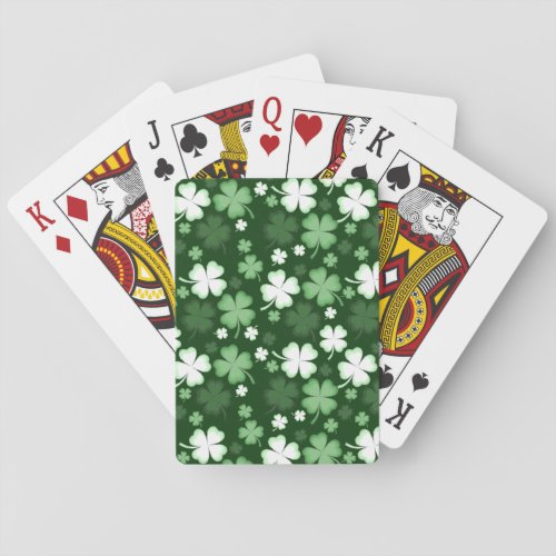 Green Shamrock St Patricks Day Playing Cards