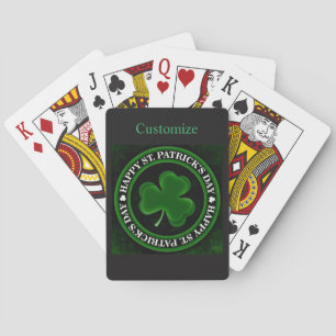 green Shamrock St Patrick's Day Poker Cards
