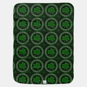 green Shamrock St Patrick's Day Receiving Blanket