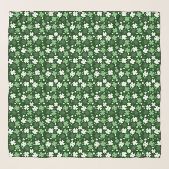 Green Shamrock, St. Patrick's Day Scarf (Front)