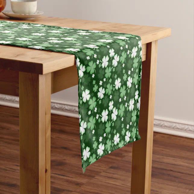 Green Shamrock, St. Patrick's Day Short Table Runner