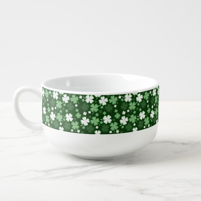 Green Shamrock, St. Patrick's Day Soup Mug (Right)