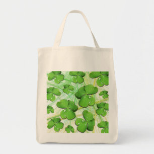Green Shamrock St Patrick's Grocery Tote Bag