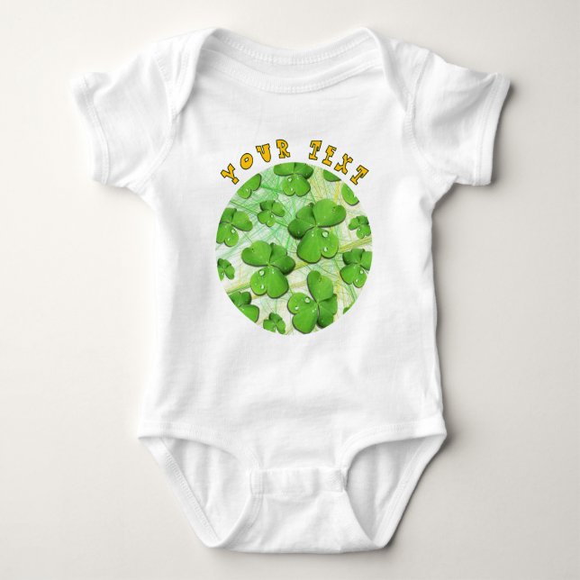 Green Shamrock St Patrick's iPhone 5 Case-Mate Baby Bodysuit (Front)