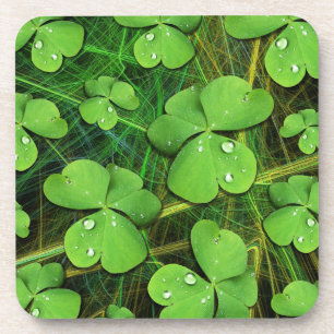 Green Shamrock St Patrick's iPhone 5 Case-Mate Beverage Coaster