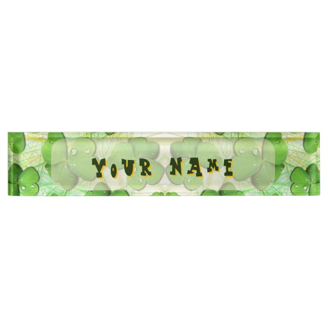 Green Shamrock St Patrick's iPhone 5 Case-Mate Desk Name Plate (Front)