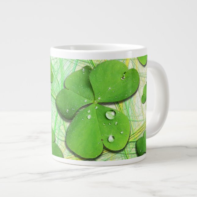 Green Shamrock St Patrick's iPhone 5 Case-Mate Giant Coffee Mug (Front Right)