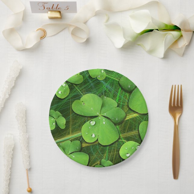 Green Shamrock St Patrick's iPhone 5 Case-Mate Paper Plates (Wedding)