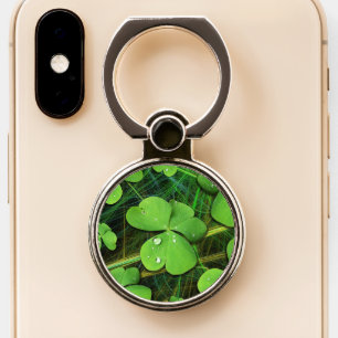Green Shamrock St Patrick's iPhone 5 Case-Mate Phone Ring Stand