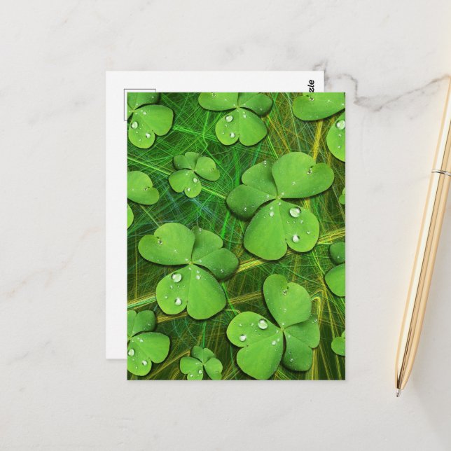 Green Shamrock St Patrick's iPhone 5 Case-Mate Postcard (Front/Back In Situ)