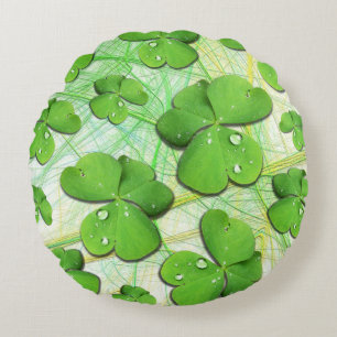 Green Shamrock St Patrick's iPhone 5 Case-Mate Round Pillow