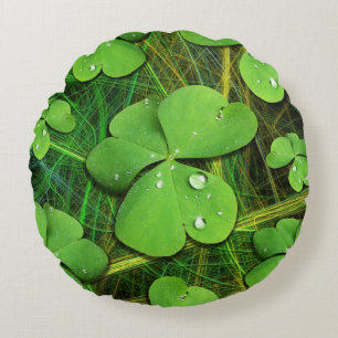 Green Shamrock St Patrick's iPhone 5 Case-Mate Round Pillow