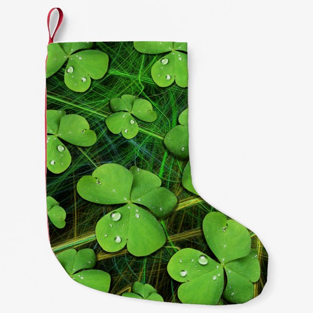 Green Shamrock St Patrick's iPhone 5 Case-Mate Small Christmas Stocking (Front)