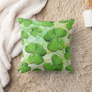 Green Shamrock St Patrick's iPhone 5 Case-Mate Throw Pillow