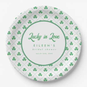 Green Shamrock St. Patrick's Irish Bridal Shower Paper Plates